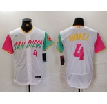 Men's San Diego Padres #4 Luis Arraez Number White 2023 City Connect Flex Base Stitched Jersey