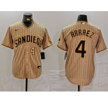 Men's San Diego Padres #4 Luis Arraez Tan Cool Base Stitched Baseball Jerseys
