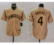 Men's San Diego Padres #4 Luis Arraez Tan Cool Base Stitched Baseball Jerseys