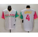 Men's San Diego Padres #4 Luis Arraez White 2023 City Connect Cool Base Stitched Jersey