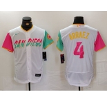 Men's San Diego Padres #4 Luis Arraez White 2023 City Connect Flex Base Stitched Jersey