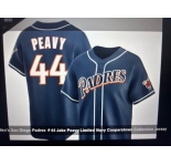 Men's San Diego Padres #44 Jake Peavy Limited Navy Cooperstown Collectio Stitched Baseball Jersey