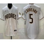Men's San Diego Padres #5 Ramon Laureano White Limited Jersey