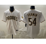 Men's San Diego Padres #54 Freddy Fermin White Cool Base Stitched Baseball Jersey