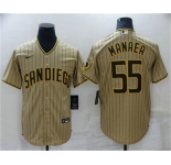 Men's San Diego Padres #55 Sean Manaea Brown Team Logo Stitched MLB Cool Base Nike Jersey