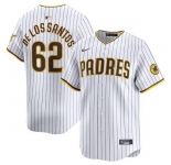 Men's San Diego Padres #62 Enyel De Los Santos White 2024 Home Limited Stitched Baseball Jersey