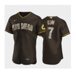 Men's San Diego Padres #7 Ha Seong Kim Diamond Edition Brown Jersey