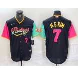 Men's San Diego Padres #7 Ha Seong Kim Number Black NEW 2023 City Connect Cool Base Stitched Jersey