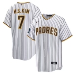 Men's San Diego Padres #7 Ha Seong Kim White Stitched MLB Cool Base Nike White Jersey