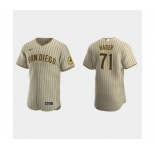 Mens San Diego Padres #71 Josh Hader Tan Brown Alternate FlexBase Player Jersey