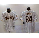 Men's San Diego Padres #84 Dylan Cease White Team Logo Stitched Cool Base Nike Jersey