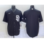 Men's San Diego Padres Blank Black Cool Base Stitched Baseball Jersey