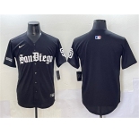 Men's San Diego Padres Blank Black Gothic Edition Vapor Limited Stitched Baseball Jersey
