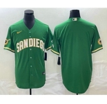 Men's San Diego Padres Blank Green Cool Base Stitched Baseball Jersey
