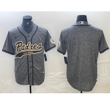 Men's San Diego Padres Blank Grey Gridiron Cool Base Stitched Baseball Jersey