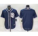 Men's San Diego Padres Blank Navy Blue Cool Base Stitched Baseball Jersey