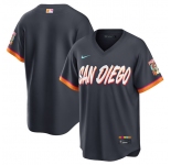 Men's San Diego Padres Blank Obsidian 2026 City Connect Stadium Limited Stitched Baseball Jersey