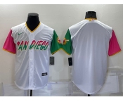 Men's San Diego Padres Blank White 2022 City Connect Cool Base Stitched Jersey