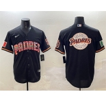 Men's San Diego Padres Team Big Logo Black Mexico Cool Base Stitched Baseball Jersey
