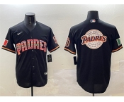 Men's San Diego Padres Team Big Logo Black Mexico Cool Base Stitched Baseball Jersey