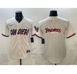 Men's San Diego Padres Team Big Logo Cream 2026 City Connect Stadium Stitched Baseball Jersey