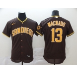Nike Men's San Diego Padres #13 Manny Machado Brown Alternate Flex Base Authentic Collection Baseball Jersey