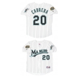 Men's Miami Marlins #20 Miguel Cabrera White 2003 Throwback Stitched Baseball Jersey