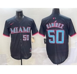 Men's Miami Marlins #50 Agustín Ramírez Black 2025 City Connect Limited Stitched Baseball Jersey