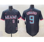Men's Miami Marlins #9 Xavier Edwards Black 2025 City Connect Limited Stitched Jersey