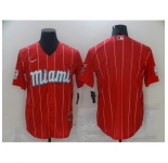 Men's Miami Marlins Blank Nike Red 2021 City Connect Replica Player Jersey