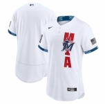 Men's Miami Marlins Blank Nike White 2021 MLB All-Star Authentic Jersey