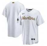 Men's Miami Marlins Blank White 2022 All-Star Cool Base Stitched Baseball Jersey