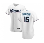 Men's Nike Miami Marlins #15 Brian Anderson White Home 2020 Authentic Player Baseball Jersey