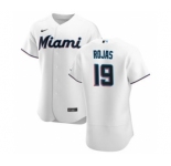 Men's Nike Miami Marlins #19 Miguel Rojas White Home 2020 Authentic Player Baseball Jersey