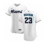 Men's Nike Miami Marlins #23 Corey Dickerson White Home 2020 Authentic Player Baseball Jersey