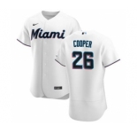 Men's Nike Miami Marlins #26 Garrett Cooper White Home 2020 Authentic Player Baseball Jersey