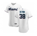 Men's Nike Miami Marlins #38 Jorge Alfaro White Home 2020 Authentic Player Baseball Jersey