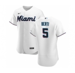 Men's Nike Miami Marlins #5 Jon Berti White Home 2020 Authentic Player Baseball Jersey