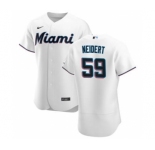 Men's Nike Miami Marlins #59 Nick Neidert White Home 2020 Authentic Player Baseball Jersey