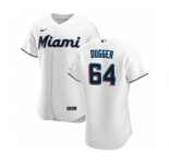 Men's Nike Miami Marlins #64 Robert Dugger White Home 2020 Authentic Player Baseball Jersey