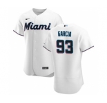 Men's Nike Miami Marlins #93 Yimi Garcia White Home 2020 Authentic Player Baseball Jersey