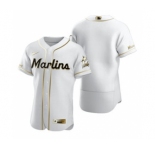 Men's Nike Miami Marlins Blank White 2020 Authentic Golden Edition Baseball Jersey