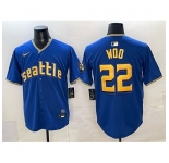Men Seattle Mariners #22 Bryan Woo Royal 2025 Limited Stitched jersey