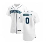 Men's Nike Seattle Mariners #0 Sam Haggerty White Home 2020 Authentic Player Baseball Jersey