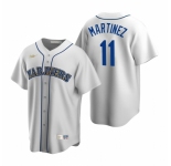 Men's Nike Seattle Mariners #11 Edgar Martinez White Cooperstown Collection Home Stitched Baseball Jersey