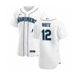 Men's Nike Seattle Mariners #12 Evan White White Home 2020 Authentic Player Baseball Jersey