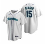 Men's Nike Seattle Mariners #15 Kyle Seager White Home Stitched Baseball Jersey