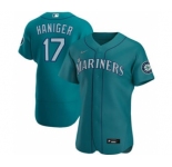 Men's Nike Seattle Mariners #17 Mitch Haniger 2020 Aqua Alternate Authentic Player Baseball Jersey