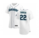 Men's Nike Seattle Mariners #22 Luis Torrens White Home 2020 Authentic Player Baseball Jersey
