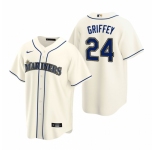 Men's Nike Seattle Mariners #24 Ken Griffey Jr. Cream Alternate Stitched Baseball Jersey